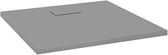 vidaXL Shower Base Tray SMC - Grey, 80x80 cm - Modern Low-Profile Design - Skid-Resistant Surface for Safety - Reinforced for Durability - Easy to Clean