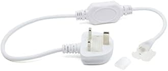 G.W.S® 10M Neutral White 4000K AC 220V-240V Seamless LED COB Strip Light with Standard UK Plug, IP65 Waterproof, Cuttable Every 50CM