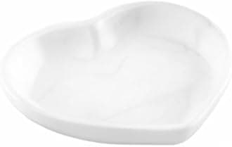 Restaurantware Porcelain Heart Mini Plates, 10 Reusable Dishwasher Safe Plates, 1 oz, Microwavable, Oven-Ready, White, Ideal for Weddings, Appetizer Dessert Plates