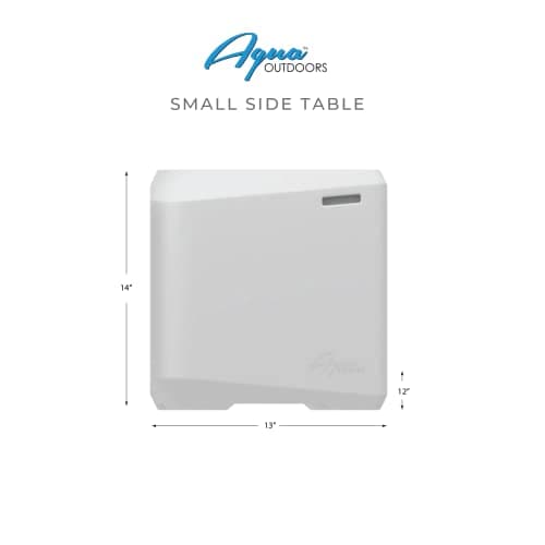 Aqua Outdoors - Small Side Table - for Inside Pool, Sun Shelf & Patio Surfaces - Designed for Shallow Shelves Up to 10” - Compatible with All Pool Types - Poolside & Sun Deck Tanning - Gray Granite