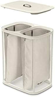 Joseph Joseph Laundry Basket, Total, 23.8 gal (90 L), 2 Compartments, Comes with Removable Bag, Easy to Carry, Large Capacity, Includes Lid, Laundry Sorting Storage, For Bedroom/Bathroom/Laundry Room