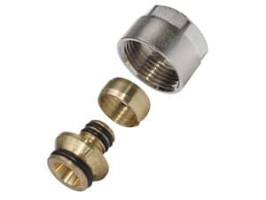 SHV Compression Fitting for Heating Pipe 14 x 2 and Distributor for Underfloor Heating 3/4 Inch Euro Cone Pack of 2