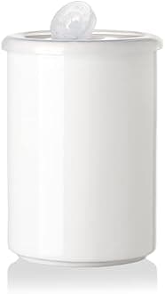 Sweejar Ceramic Food Storage Jar, Salt Container with Airtight Plastic Lid & Date Tracker, 28 Oz Kitchen Canisters for Flour, Rice, Sugar, Coffee, Spices, Pantry Organization (White)