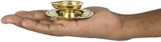 Spillbox Traditional Brass Diya for Puja | Pooja Aarti | Arti Deepak Deepam Oil Lamp for Home Temple Decor Gifts Puja Articles Decor Gifts (4) - DD Diya