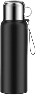 jyibinee Insulation Cup, 600/800/1000/1200/1500MLStainless Steel Vacuum Flask with Temperature Display Portable Hot And Cold Water Bottle Black 1200ml