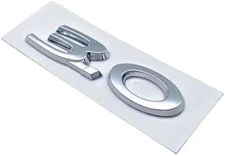 Letter Emblem Chrome Glossy Black ABS 3.0 5. V6 V8 20T 25T 30T 35T Fit for Jaguar XJ F-Type F-PACE E-PACE Badge Trunk Logo(Silver 3.0)