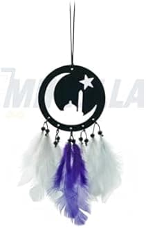 Car Hanging Accessories Interior - Elegant Dream Catcher for Car - Charm for Auto Decor - Stylish Handmade Ornament for Rear View Mirror Decoration - Chand Tara