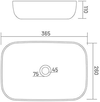 SENISTO Latest Ceramic Wash Basin Countertop Tabletop Bathroom Sink Wash Basin (14 x 10 x 4 INCH) ALEX, Ceramic