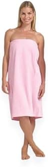 Boca Terry Womens Spa Wrap - 100% Cotton Spa, Shower, Bath and Gym Towel w Snaps - Medium/Large - Pink