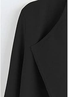 CHICWISH Women's Classy Light Tan/Black Open Front Knit Coat Cardigan, Black, M