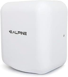 Alpine Industries Hemlock Automatic Hand Dryer - Heavy Duty Stainless Steel | 1800Watts | 110-120Volts (White)