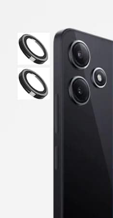 Designed for Xiaomi Redmi Note 12 4G Camera Lens Protector/Individual Metal Ring/Strong Adsorption/Scratch Resistant Ultra-Thin HD Clear, 2Piece-Black