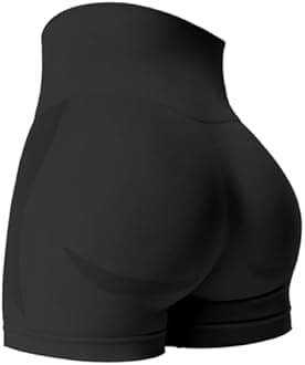 YEOREO Seamless High Waisted Shorts for Women Smile Contour Biker Shorts Gym Yoga Workout
