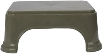 Kuber Industries Bathroom Stool | Plain Square Plastic Stool For Bathroom & Kitchen | Pack of 3 | Gray