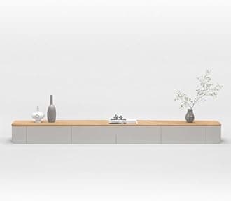 LIUSJMGH Modern Wall Mounted Floating TV Stand, Entertainment Unit, TV Console with Doors Drawers for Living Room, Bedroom (Grey, 180CM)