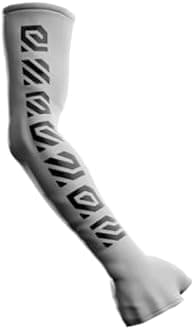 Wallhack Column Gaming Arm Sleeve with Hand Support | Compression Sleeve for Wrist & Arm Support for Long Gaming Sessions | Anti-Slip Arm Warmer for Precision & Comfort | White, Large - X-Large