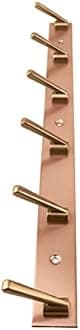 DOCOSS-Pack of 2-Deluxe Rose Gold 6 Pin Metal Cloth Wall Hanger for Clothes Door Hangers Cloth Hook Bathroom Hooks Rail for Hanging Towel,Bathroom Accessories