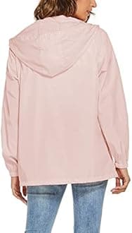 Avoogue Womens Waterproof Raincoat Lightweight Breathable Rain Jacket Hooded Rain Coat Outdoor Active Windbreaker with Pocket