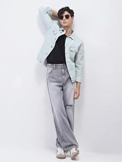 Urbano Fashion Men's Regular Fit Washed Full Sleeve Denim Jacket