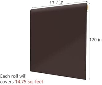 Decotalk Dark Brown Contact Paper - Peel and Stick Wallpaper Self Adhesive Contact Paper for Cabinets Decorative 17.7"x120" Solid Brown Wallpaper for Bedroom Walls Removable Matte Vinyl Wrap
