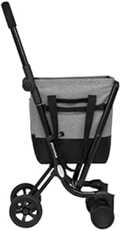 Playmarket Easy Go Folding Shopping Trolley with Removable Bag (Black-Grey)