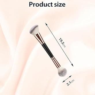 UAIAGM 2Pcs Dual-ended Makeup Brushes for Contouring Blending and Bronzing Angled Foundation Brush&Concealer Brush Premium Luxe Hair for Flawless Application of Liquid Cream and Powder Makeup Black