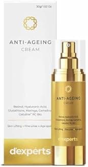 Brinton d’experts Anti-Aging Cream with Retinol, Hyaluronic Acid, Glutathione, Moringa & Camelina | Reduces Wrinkles, Fine Lines & Age Spots | Firms & Lifts Skin | For All Skin Types | 30 g x 4