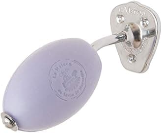 Wall Mounted Rotating French Soap Holder - Chrome Finish - with Savon de Marseille Lavender Soap 270g