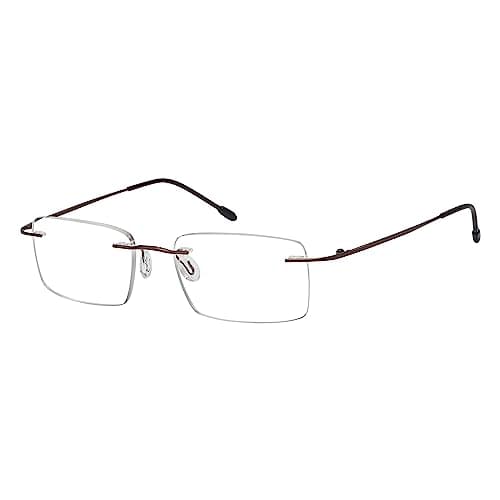 Eyekepper Frameless Reading Glasses for Men Reading - Rectangle Rimless Reader Brown +3.50