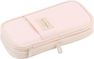 EASTHILL Big Capacity Pencil Case Large Pencil Pouch Stationery Pen Bag for Teen Girls-Green (Pink)