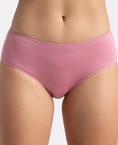 Jockey 1802 Women's High Coverage Micro Modal Elastane Stretch Mid Waist Hipster with Ultrasoft Concealed Waistband