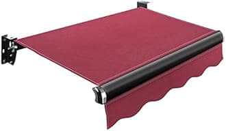 Retractable Patio Awning Replacement Fabric Cloth, Durable Exterior Sunshade Canopy Cloth, Waterproof Awning Cover Shelter For Yard, Deck, Balcony - UV Protection (Color : Rosso, Size : 4x2.5m)