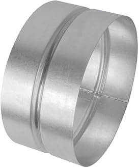 Vent Systems 6'' Inch Galvanized Steel Duct Connector - Round Ventilation Duct Extension - Metal Dryer Vent Coupler - Metal Hose Coupling - Dryer Pipe Connector