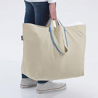 Ikea Unisex-Adult Cotton Durable And Washable Luggage Shopper Tote Bag, Used For Storage Home & Kitchen Items, Max Load 15 Kg, Beige Pack Of 1
