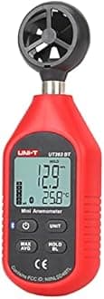 UNI-T Digital Anemometer UT363BT Handheld Wind Speed Meter Wind Chill Air Temperature Gauge -14° ~122°F /-10°C~50°C for HVAC Shooting Drone with LCD Backlit Max/Avg Data Hold