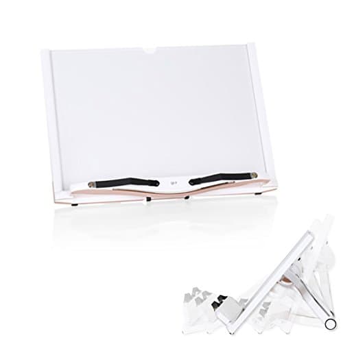 Premium Multi-functional Book Notebook Tablet Desk Stand White - 0 to 90 Degrees Adjustable Angles - Worldwide Patent Pending - Made in Korea