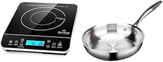 Duxtop Portable Countertop Burner Hot Plate & Stainless Steel Stir-Fry Pan, 10 Inches