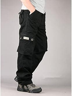 Cargo Pants for Men Relaxed Fit Lightweight Cotton Casual Joggers Athletic Trousers Hiking Straight Sweatpants