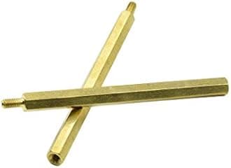 Hxchen M3 x 60mm + 6mm Male Female Thread Brass Hex Standoff Spacer Screws PCB Pillar - (20 Pcs)