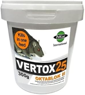 Rat & Mouse Poison Bait Blocks 12 x 300g – Single Feed Rodent Killer with Brodifacoum | Fast Acting Professional Rat Bait for Indoor Outdoor Use | All-Weather Block Use with Bait Station