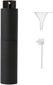 10ml Perfume Refill Bottle Refillable Perfume Bottle Mini Travel Empty Glass Spray Bottle with Extractor Pump,Funnel(Black)