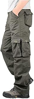 Cargo Pants for Men Relaxed Fit Lightweight Cotton Casual Joggers Athletic Trousers Hiking Straight Sweatpants