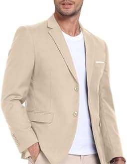 AIBUYTA Mens Suit Jacket Slim Fit Blazer for Men Business Suit Blazer Lightweight Casual Sport Coats for Daily Summer Wedding