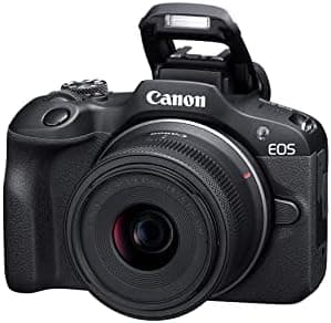 Canon EOS R100 Mirrorless Camera RF-S18-45mm F4.5-6.3 is STM Lens Kit, 24.1 Megapixel CMOS (APS-C) Sensor, 4K Video, RF Mount, Black