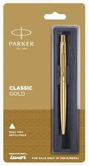 Parker Classic Gold GT Ball Pen Galaxy Stainless Steel Gold Trim Ball Pen