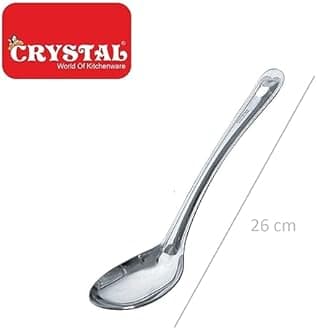 Crystal Oval Stainless Steel Serving Spoon, Silver (CC923)