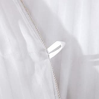 Luxurious All-Season Goose Down Comforter Duvet Insert, Exquisite Queen White Stripe Design, 1200 Thread Count 100% Egyptian Cotton Down Proof Fabric, 55 oz. Fill Weight