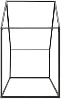 Bellemave Twin Kids Montessori Bed Tent Floor Bed Metal Frame with Roof, Box Spring Needed, for Toddlers, Kids, Teens, Girls, Boys (Black)