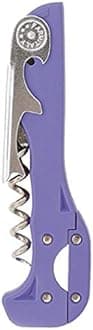 Boomerang Two-Step Corkscrew Wine Opener with Built-In Foil Cutter and Bottle Opener - Purple