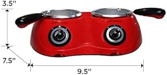 Total Chef Double Pot Chocolate Melter - Electric Candy Melting Hot Fondue Pot With 100+ Accessories, Serving 2 cup Dark & White Melted Chocolate For Dipping Party Desserts, 17.6 oz (500 g) Capacity